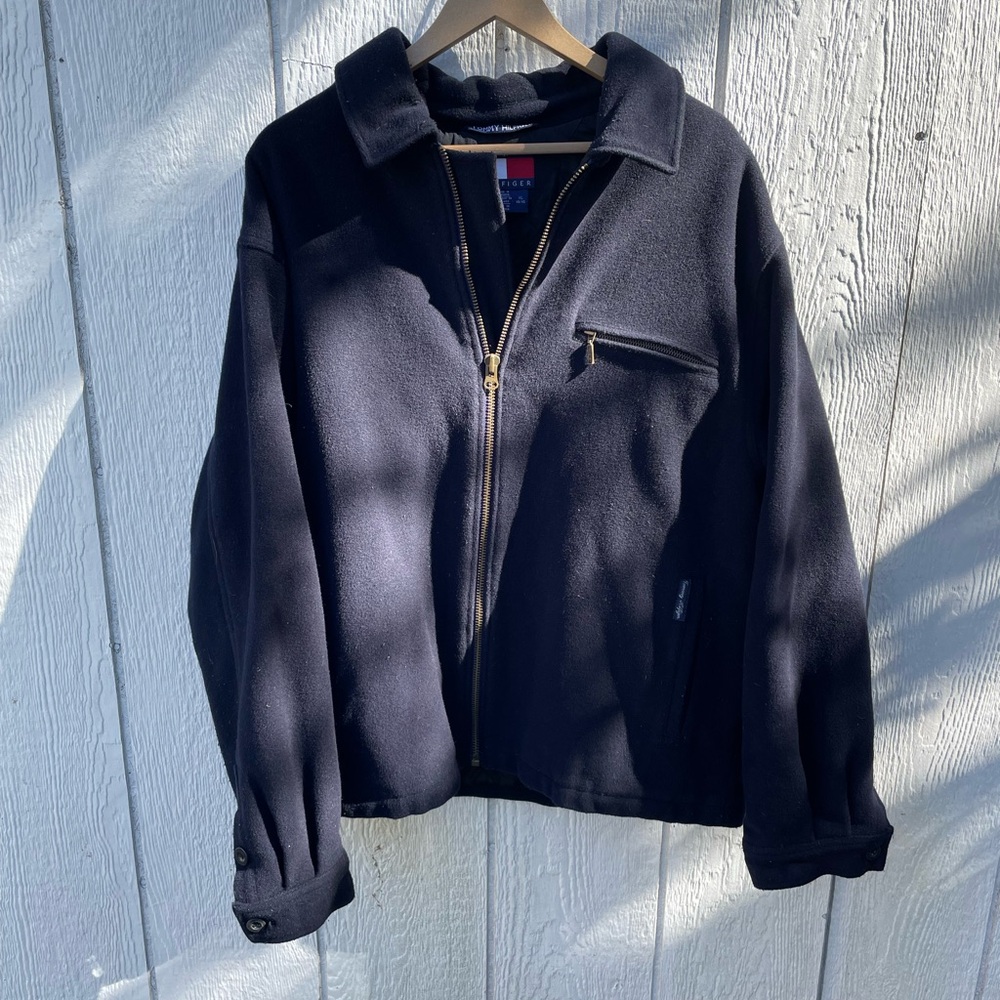 Navy blue Tommy Hilfiger quilted fleece jacket